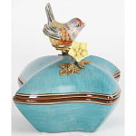 Фарфоровая шкатулка с птицей Eden Garden Blue варинант исполнения - 3 | Loft Concept в Москве