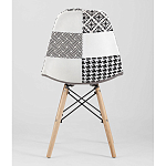 Пластиковый стул на ножках из массива бука Eames Черно-Белый Пэчворк варинант исполнения - 4 | Loft Concept в Москве