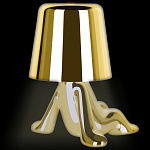 Настольная лампа фигурная золотого цвета с гладким абажуром Высота 17 см Sophia варинант исполнения - 7 | Loft Concept в Москве