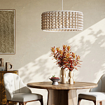 Люстра в форме цилиндра с вставками из деревянных бусин Wooden Beads варинант исполнения - 5 | Loft Concept в Москве