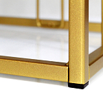 Пуф квадратный голубой велюр на золотом металлическом основании Celeste Blue варинант исполнения - 3 | Loft Concept в Москве