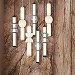 Подвесной светильник из дымчатого стекла цилиндрической формы с чёрным металлическим основанием Hiding secrets варинант исполнения - 8 | Loft Concept в Москве