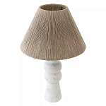 Настольная лампа с плетеным абажуром и белым мраморным основанием Simplicity and Nobility варинант исполнения - 1 | Loft Concept в Москве