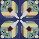 Плитка дизайнерская с узором Маска варинант исполнения - 2 | Loft Concept в Москве