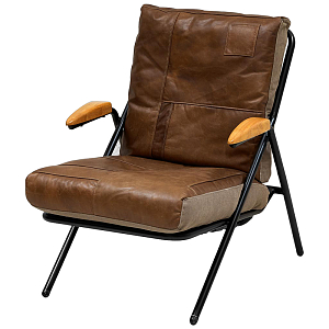 Дизайнерское кожаное кресло в стиле Лофт Bronwyn Leather Armchair