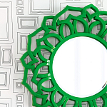 Зеркало круглое в ажурной зеленой раме Green Floral Pattern варинант исполнения - 1 | Loft Concept в Москве