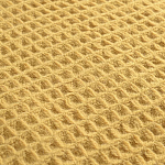 Плед из шерсти цвета охры с бахарамой Waffle Comfort варинант исполнения - 2 | Loft Concept в Москве