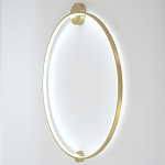 Бра светодиодное круглой формы с рамкой цвета латунь Ring Horizontal варинант исполнения - 2 | Loft Concept в Москве