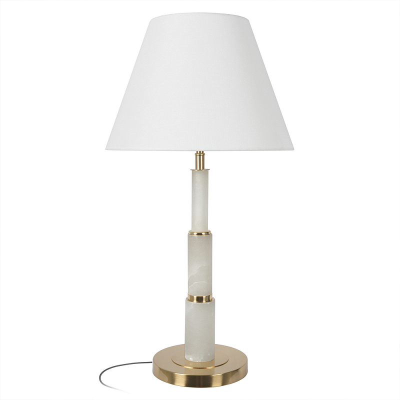 Настольная лампа с белым конусовидным абажуром More Tender Белый Бронза в Москве | Loft Concept 