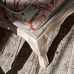 Мягкая банкетка из массива бука серая с растительным орнаментом Raffael Grey Floral Banquette варинант исполнения - 4 | Loft Concept в Москве