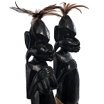 Комплект из 2-х деревянных статуэток Asmat Wooden Statuettes Black варинант исполнения - 3 | Loft Concept в Москве