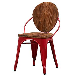 Стул Tolix chair Wooden Red