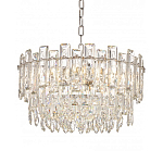 Круглая люстра с хрустальными подвесками на серебряном каркасе Gorgeous Crystal Light варинант исполнения - 9 | Loft Concept в Москве
