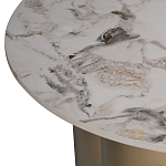 Стол журнальный круглый керамогранит белый Keramos варинант исполнения - 3 | Loft Concept в Москве