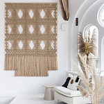 Панно на стену плетеное Макраме бежевый цвет  варинант исполнения - 5 | Loft Concept в Москве