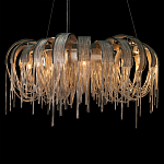 Люстра круглая подвесная с металлическими дугами и длинными цепочками 80 см Atlantis Chain варинант исполнения - 6 | Loft Concept в Москве