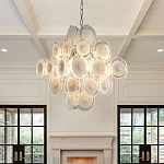 Люстра  с каскадом из круглых декоративных элементов  White Clear Glass Chandelier варинант исполнения - 4 | Loft Concept в Москве