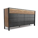 Комод 8 ящиков с подсветкой на рельефном фасаде Warm Industrial варинант исполнения - 7 | Loft Concept в Москве