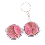 Зеркало брелок складное двухстороннее из натурального камня Родонит Stone Mirrors варинант исполнения - 6 | Loft Concept в Москве