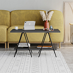 Стол журнальный с прямоугольной столешницей и полкой цвета антрацит ESSEL ANTHRACITE варинант исполнения - 1 | Loft Concept в Москве