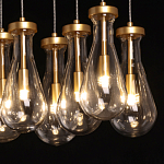 Люстра с 9-ю прозрачными стеклянными плафонами в форме капли Lucid Rain  варинант исполнения - 5 | Loft Concept в Москве