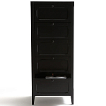 Комод узкий с 5-ю ящиками черный Silva Black Chest of Drawers варинант исполнения - 5 | Loft Concept в Москве