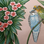 Обои ручная роспись Amazonia Florence Pink dyed silk варинант исполнения - 6 | Loft Concept в Москве