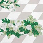 Обои ручная роспись Tiled Meadow Original colourway on Lilac Hint slub silk варинант исполнения - 1 | Loft Concept в Москве