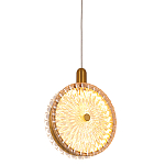 Подвесной светильник с плафоном из рельефного стекла Peony Glass Bronze  варинант исполнения - 1 | Loft Concept в Москве