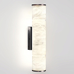 Бра с цилиндрическим плафоном из белого алебастра на прямоугольном основании Темная Латунь Cryptocrystalline Stone варинант исполнения - 1 | Loft Concept в Москве