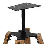 Барный стул со спинкой и металлической подставкой на 4-х деревянных ножках Бежевый Велюр Vendramin Chair варинант исполнения - 7 | Loft Concept в Москве