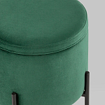 Зеленый пуф на черных ножках SANJAY варинант исполнения - 4 | Loft Concept в Москве