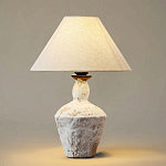 Настольная лампа с керамическим фактурным основанием и тканевым абажуром Eastern Tale варинант исполнения - 2 | Loft Concept в Москве