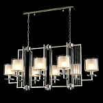 Люстра прямоугольной формы с 8-ю цилиндрическими плафонами из стекла Laurent варинант исполнения - 7 | Loft Concept в Москве