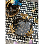 Блюдо черного цвета из фрафора на бронзовых ножках в виде стрекоз Eden Garden варинант исполнения - 4 | Loft Concept в Москве