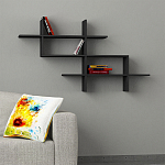 Полка фигурная подвесная цвета антрацит HALIC BOOKCASE ANTHRACITE варинант исполнения - 1 | Loft Concept в Москве