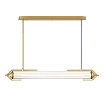 Подвесной светильник линейный золотого цвета с длинной цилиндрической стеклянной трубкой Eurofase варинант исполнения - 3 | Loft Concept в Москве