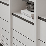 Стеллаж прямой ассиметричный с полками и 4-мя дверцами ARYA BOOKCASE WHITE варинант исполнения - 6 | Loft Concept в Москве