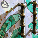 Премиальный Шкаф Defoliation двухстворчатый роспись зеленые листья  варинант исполнения - 4 | Loft Concept в Москве