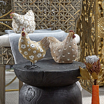 Статуэтка курица с текстурной поверхностью бежевого цвета Rustic Chicken варинант исполнения - 5 | Loft Concept в Москве