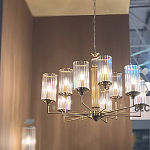 Люстра с 9-ю цилиндрическими стеклянными плафонами Jeanette варинант исполнения - 6 | Loft Concept в Москве