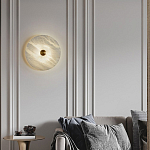 Бра в форме диска из натурального камня с декоративным центральным элеменом Cryptocrystalline Stone варинант исполнения - 4 | Loft Concept в Москве