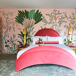 Обои ручная роспись Amazonia Florence Pink dyed silk варинант исполнения - 3 | Loft Concept в Москве