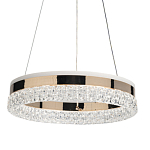 Люстра в виде кольца золотого цвета с прозрачными вставками Radiant Rail варинант исполнения - 1 | Loft Concept в Москве