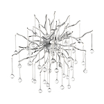 Бра с лучеобразным основанием и подвесками из прозрачного стекла в виде длинных капель Droplet Chandelier варинант исполнения - 7 | Loft Concept в Москве