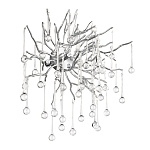 Бра с лучеобразным основанием и подвесками из прозрачного стекла в виде длинных капель Droplet Chandelier варинант исполнения - 9 | Loft Concept в Москве