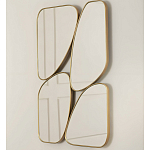 Зеркало в ассиметричной раме золотистого цвета Chaotic варинант исполнения - 1 | Loft Concept в Москве