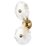 Бра с ветвистыми бронзовыми элементами и стеклянными рифлеными дисками Textured Glass Bra варинант исполнения - 1 | Loft Concept в Москве