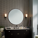  Бра с прямоугольным черным основанием и белым матовым цилиндрическим плафоном Kichler варинант исполнения - 6 | Loft Concept в Москве