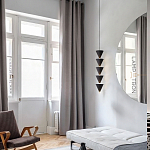 Подвесной светильник светодиодный в виде ряда черных металлических конусов  Herringbone варинант исполнения - 6 | Loft Concept в Москве